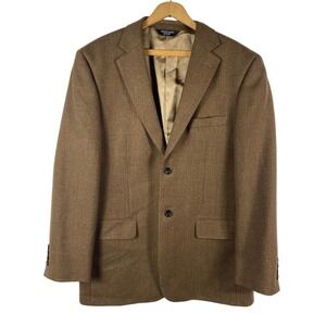 Pronto Uomo Couture 100% Lambswool Blazer Sport Coat Jacket Brown 42R Mens